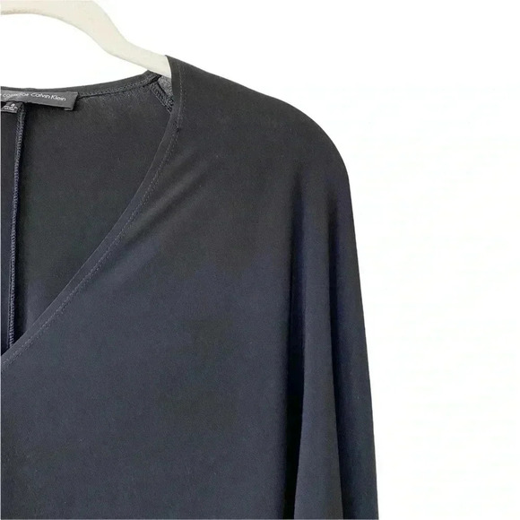 Calvin Klein Francisco Costa Black Dress Size 8 V-Neck Careerwear Office Classic - Picture 2 of 8